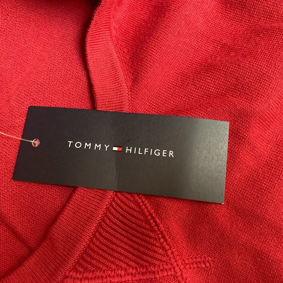 Tommy Hilfiger Crewneck Pullover Sweater XXL Chili Pepper Red NWT 100% Cotton - Picture 7 of 16